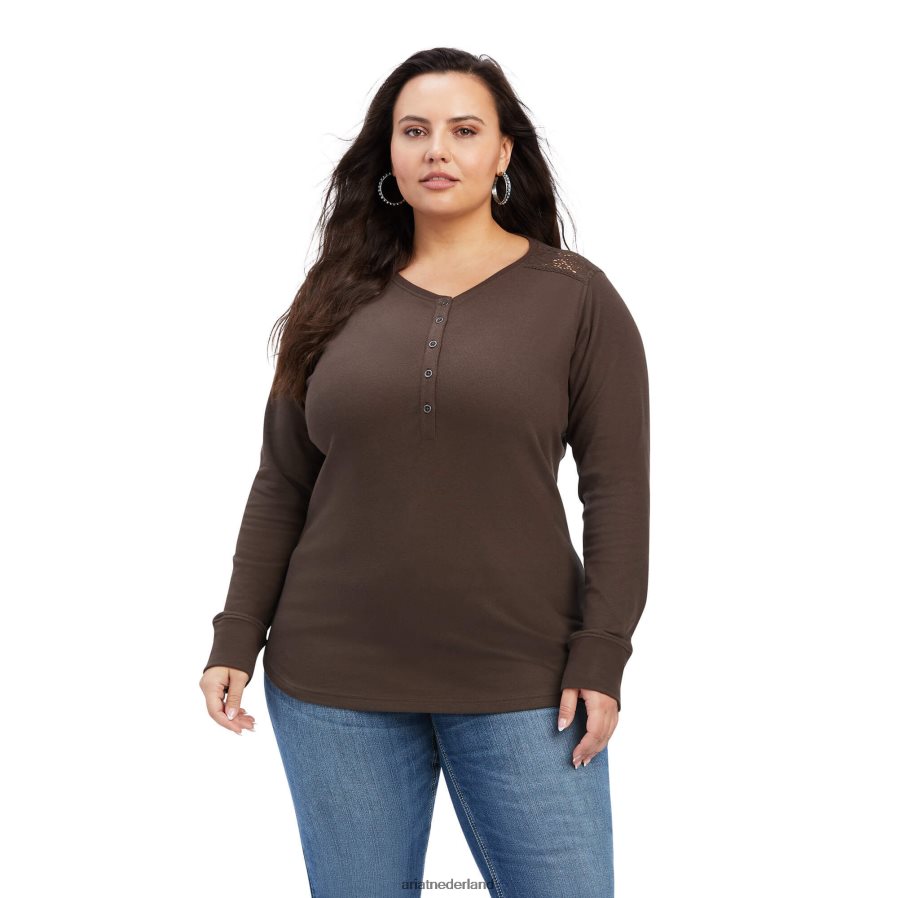 paranoot echt henley-shirt Ariat vrouwen topjes PJ26LN2987
