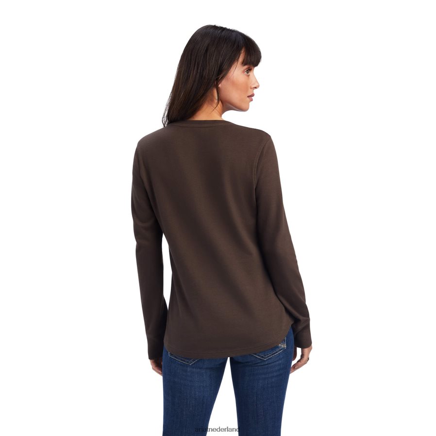 paranoot echt henley-shirt Ariat vrouwen topjes PJ26LN2987
