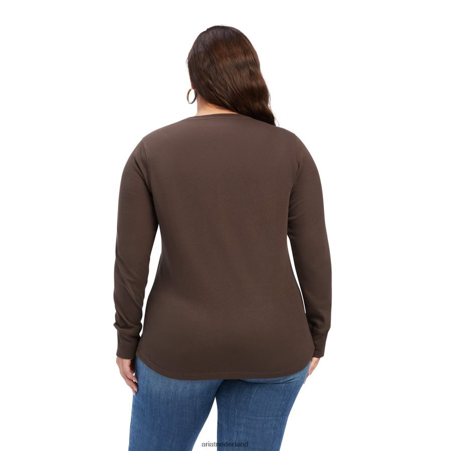 paranoot echt henley-shirt Ariat vrouwen topjes PJ26LN2987