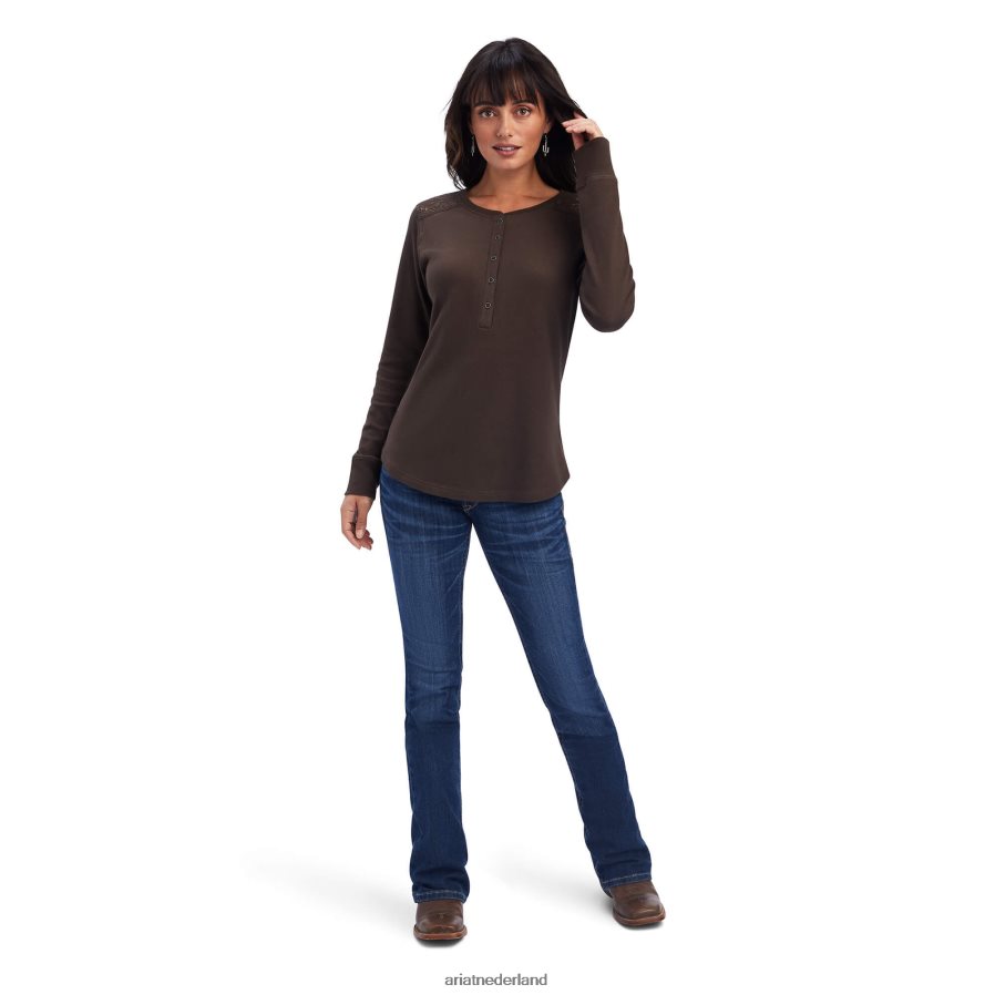 paranoot echt henley-shirt Ariat vrouwen topjes PJ26LN2987