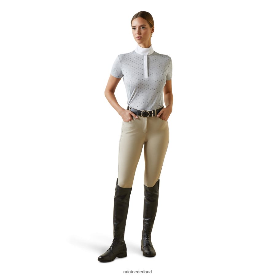 parelgrijze stip aptos showshirt Ariat vrouwen topjes PJ26LN3684