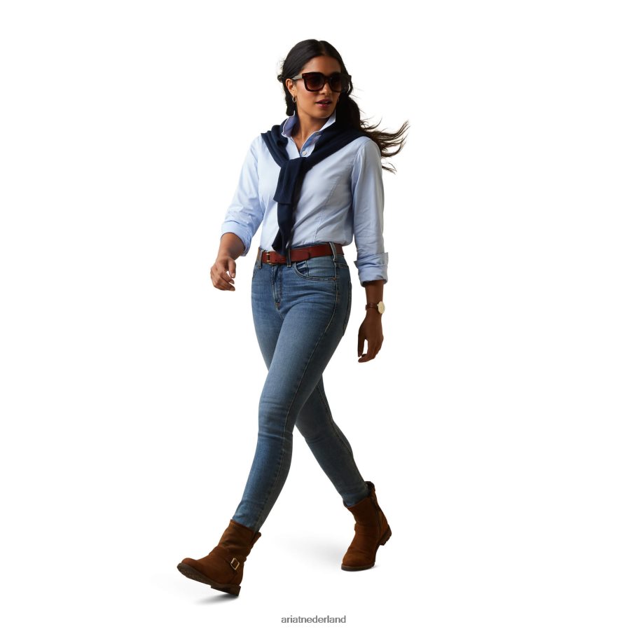 poeder blauw tomales overhemd Ariat vrouwen topjes PJ26LN3099