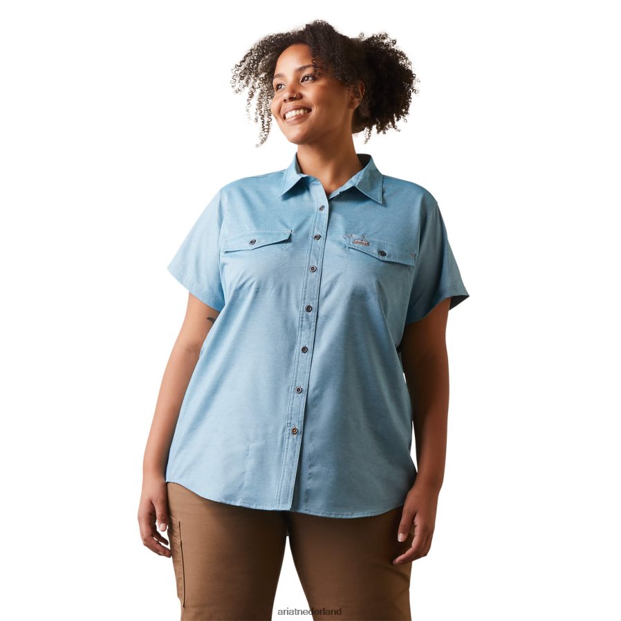 ridderspoor heide Van wapening gemaakt, stoer venttek durastretch werkshirt Ariat vrouwen topjes PJ26LN2990