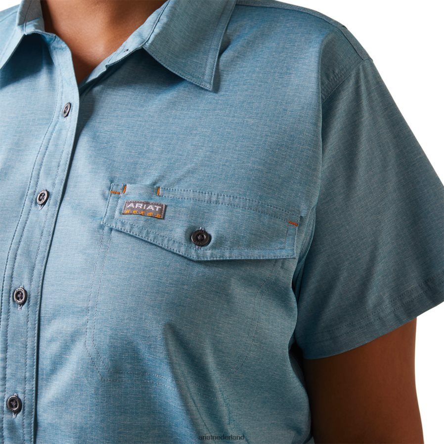ridderspoor heide Van wapening gemaakt, stoer venttek durastretch werkshirt Ariat vrouwen topjes PJ26LN2990