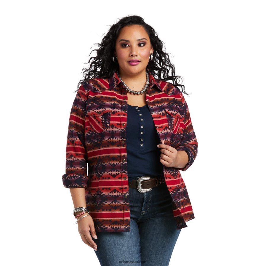 rood echt Sedona Serape-shirt Ariat vrouwen topjes PJ26LN3130