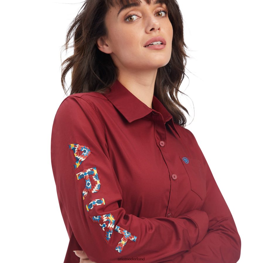 rood rood team kirby stretchshirt Ariat vrouwen topjes PJ26LN2781
