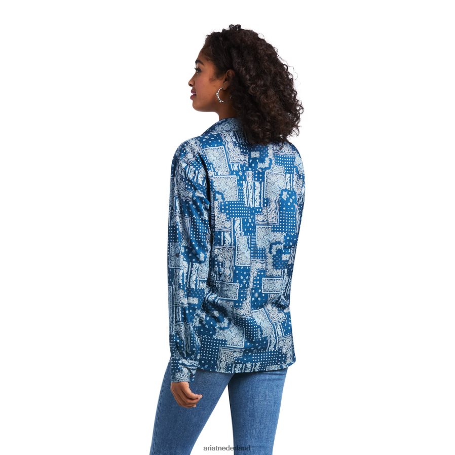tegel paisley uitgaand venttek stretchshirt Ariat vrouwen topjes PJ26LN3063