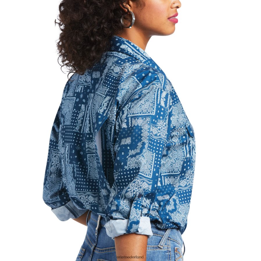 tegel paisley uitgaand venttek stretchshirt Ariat vrouwen topjes PJ26LN3063