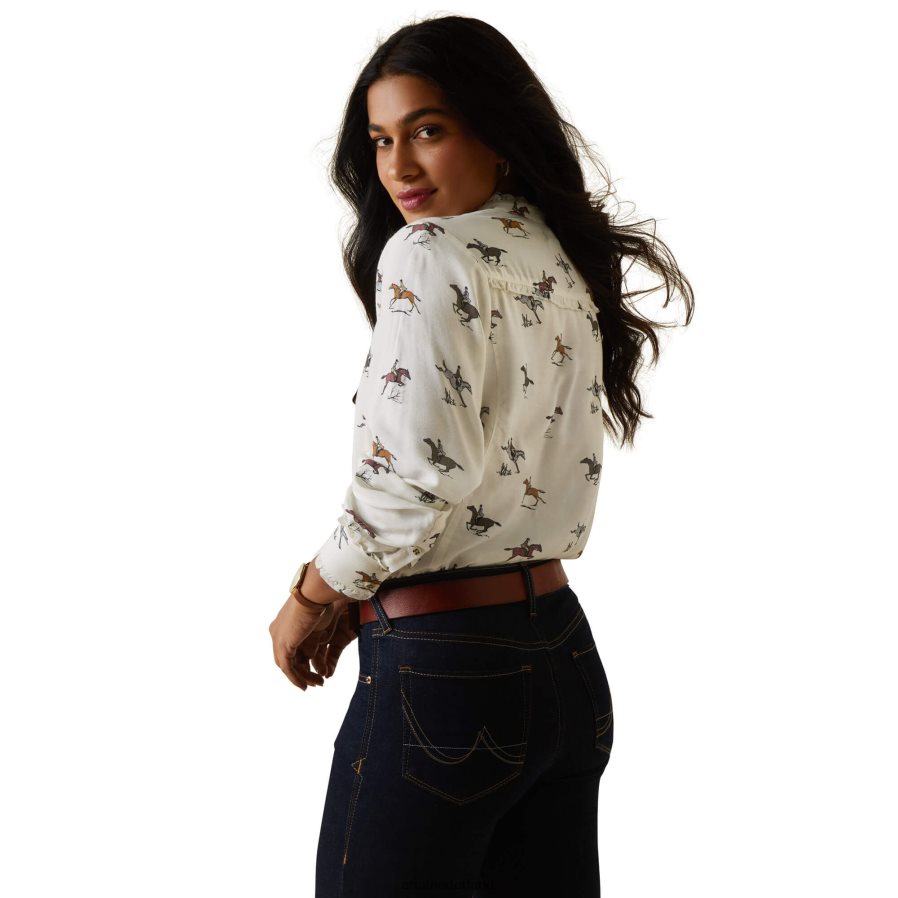 verse afdruk klaroen blouse Ariat vrouwen topjes PJ26LN2757