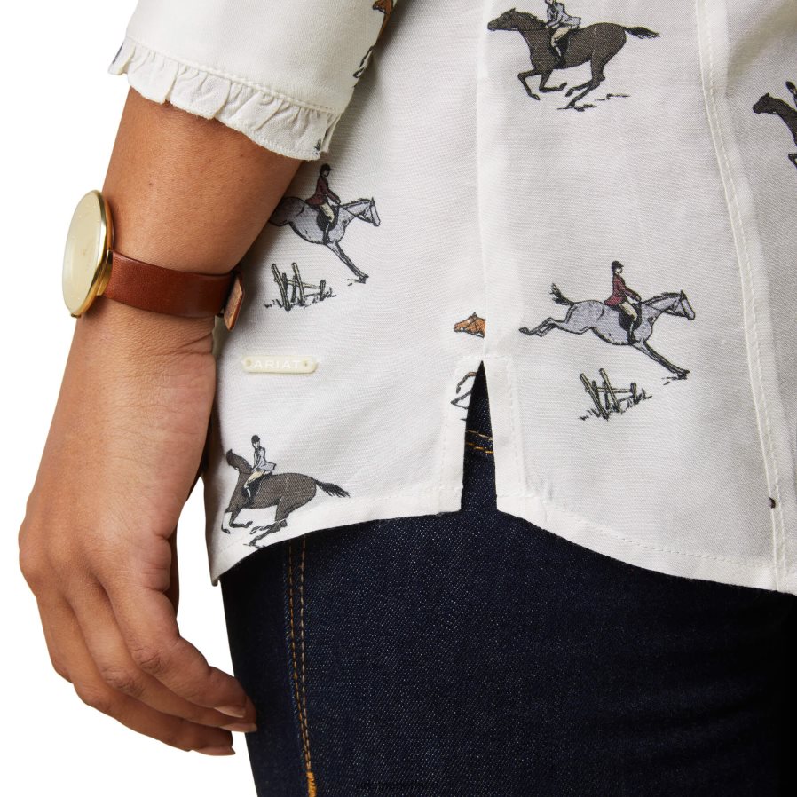 verse afdruk klaroen blouse Ariat vrouwen topjes PJ26LN2757