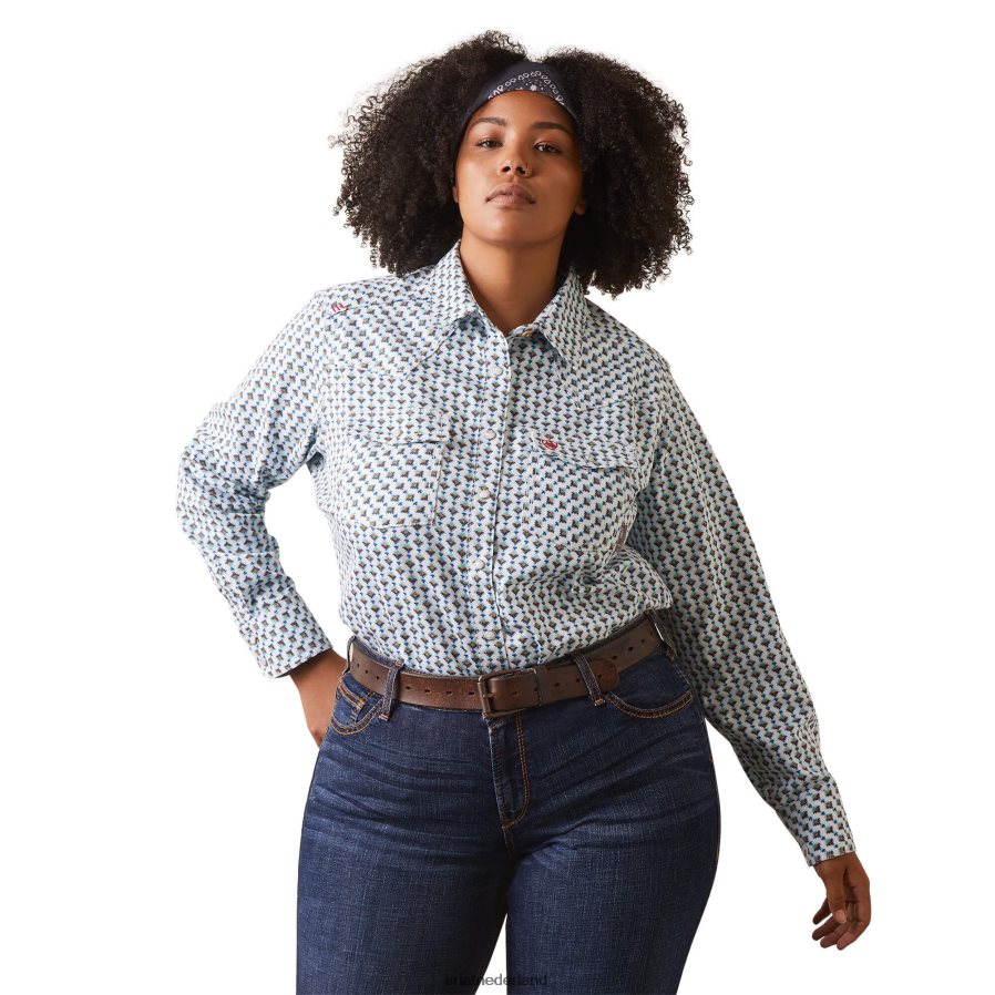 vrijgezellenknop afdrukken fr middleton drukwerkoverhemd Ariat vrouwen topjes PJ26LN3104