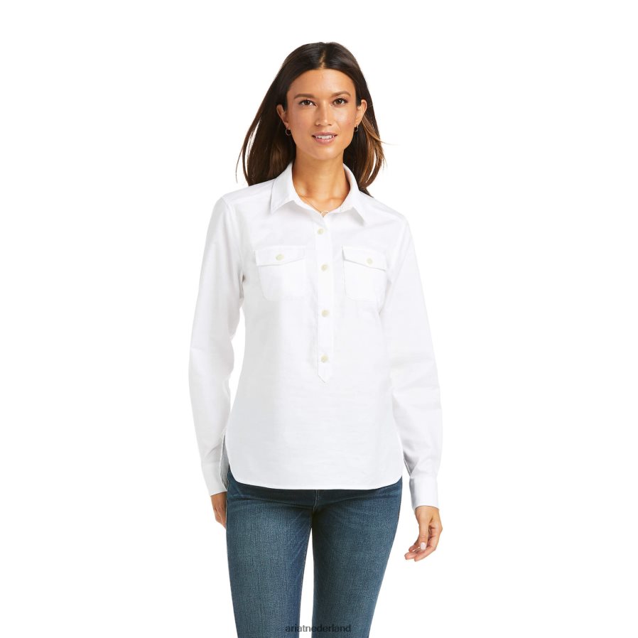 wit Loyola popover-shirt Ariat vrouwen topjes PJ26LN3267