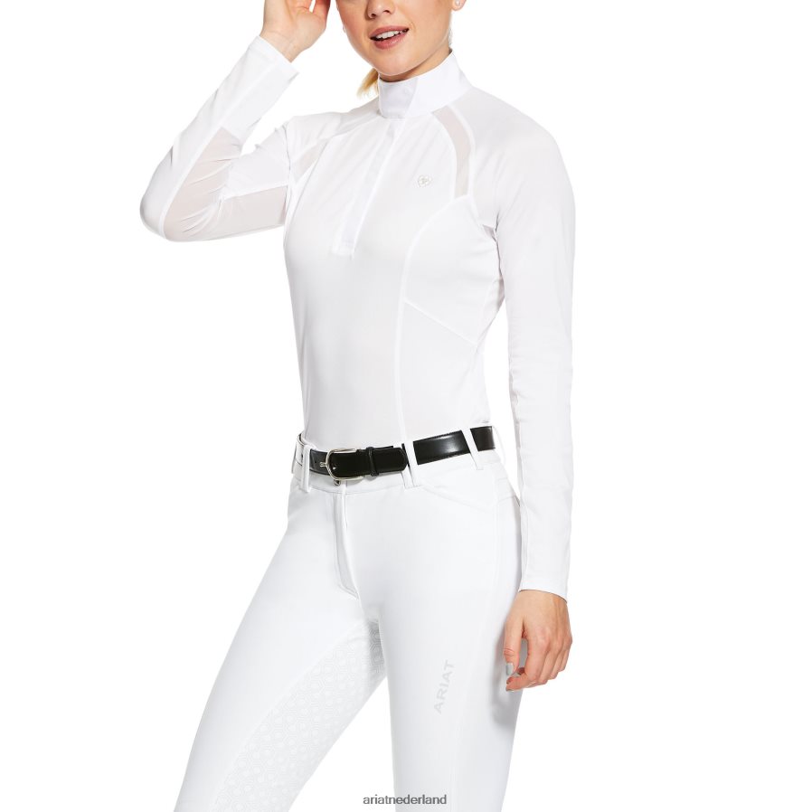 wit Sunstopper 2.0 wedstrijdshirt Ariat vrouwen topjes PJ26LN3659