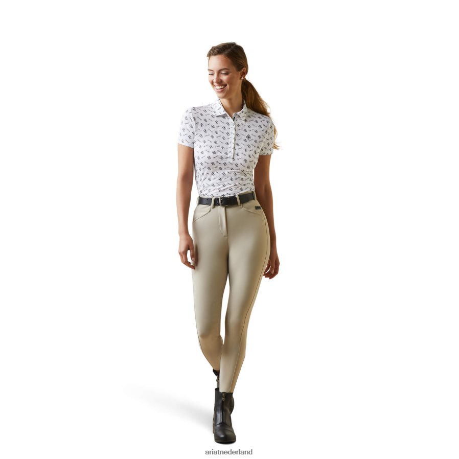 witte tack ditsy motief polo Ariat vrouwen topjes PJ26LN3229