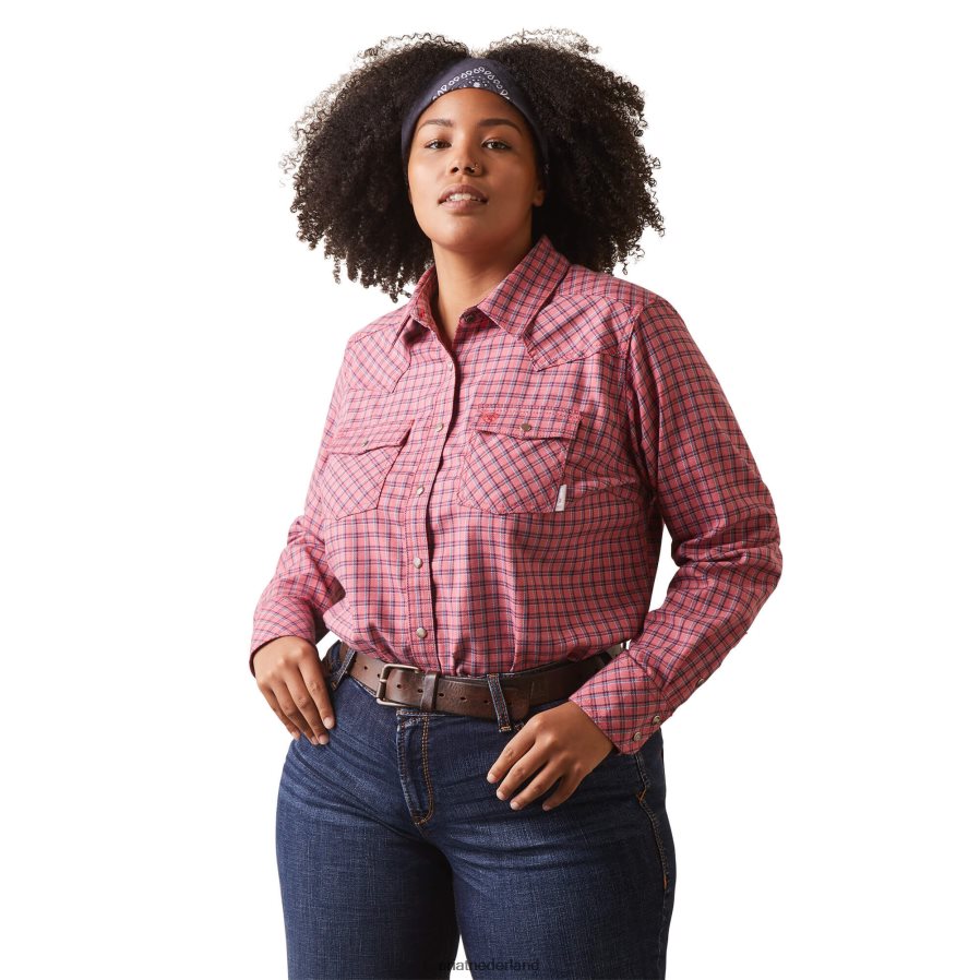 zon kuste fr knox werkshirt met drukknopen Ariat vrouwen topjes PJ26LN3093