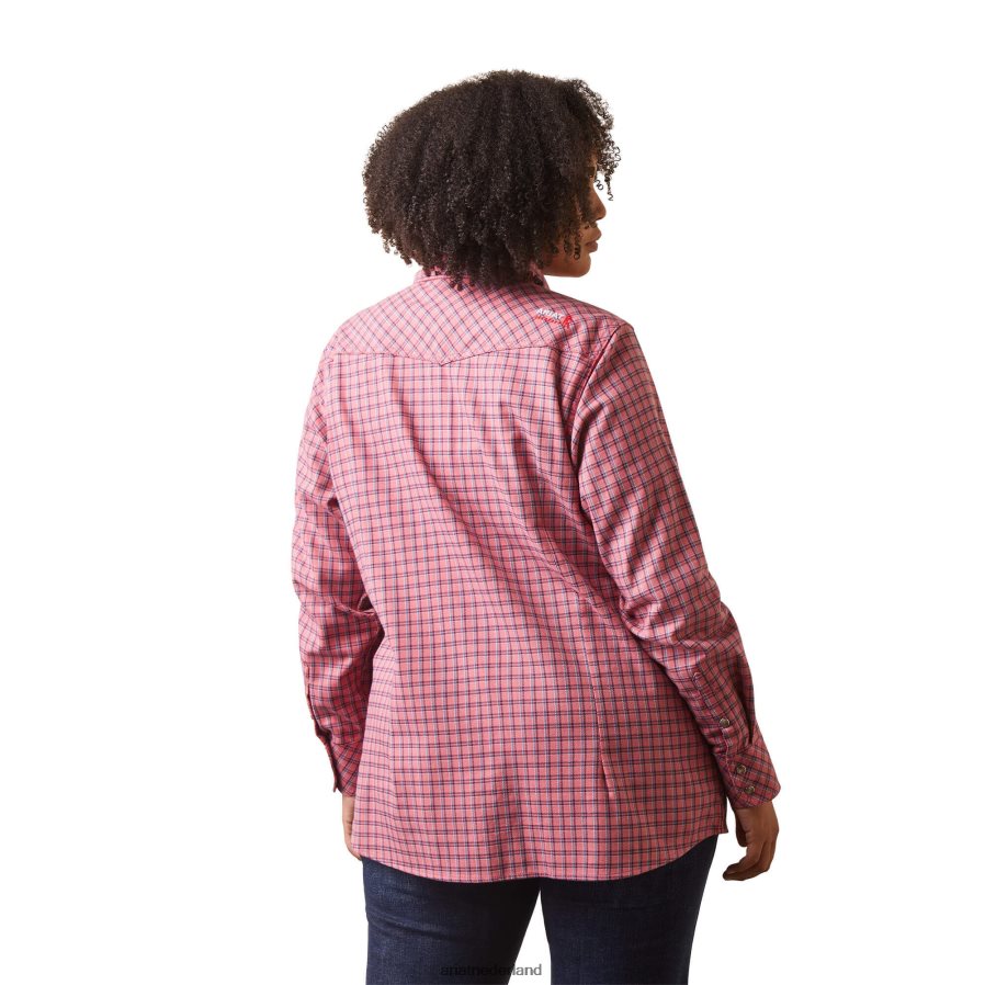 zon kuste fr knox werkshirt met drukknopen Ariat vrouwen topjes PJ26LN3093