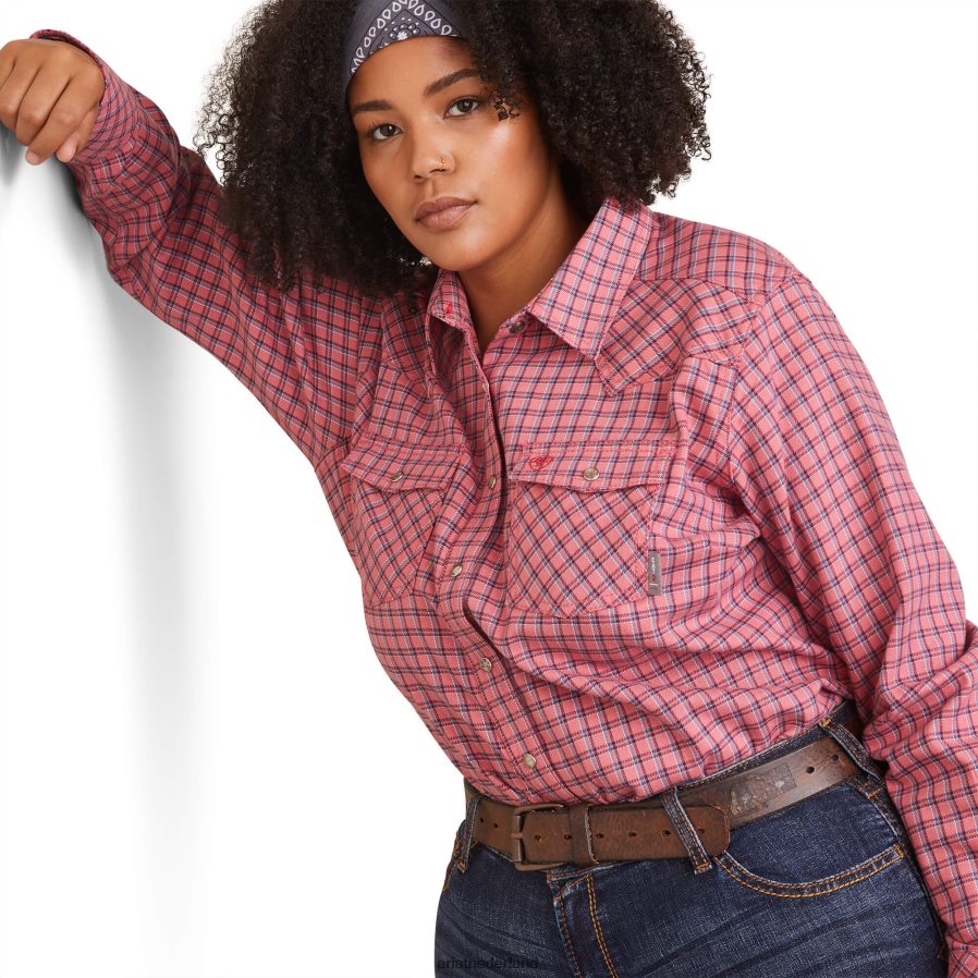 zon kuste fr knox werkshirt met drukknopen Ariat vrouwen topjes PJ26LN3093