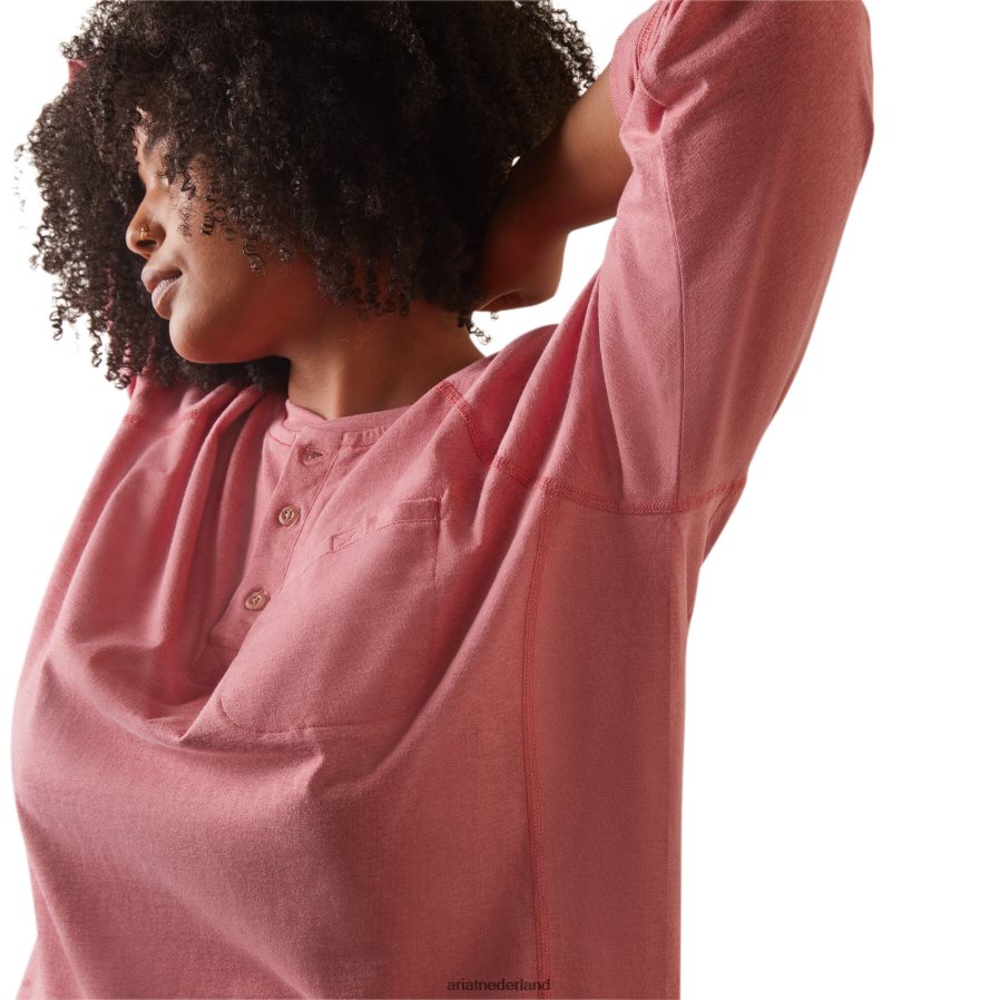 zonovergoten koraal van lucht henley Ariat vrouwen topjes PJ26LN3033