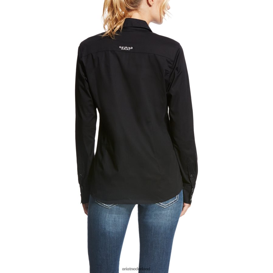 zwart Kirby stretchshirt Ariat vrouwen topjes PJ26LN2787