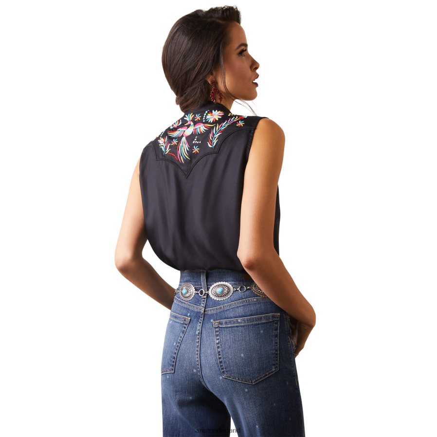 zwart connie overhemd Ariat vrouwen topjes PJ26LN2823