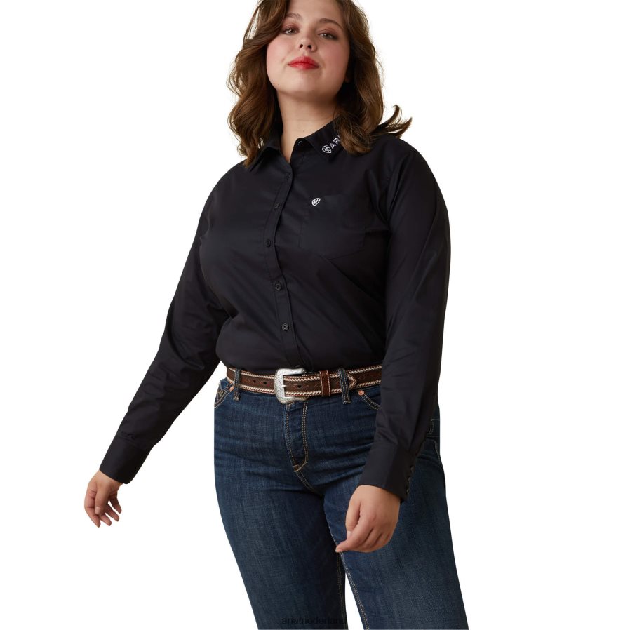 zwart met Mexicaanse vlag emb team kirby stretchshirt Ariat vrouwen topjes PJ26LN2806