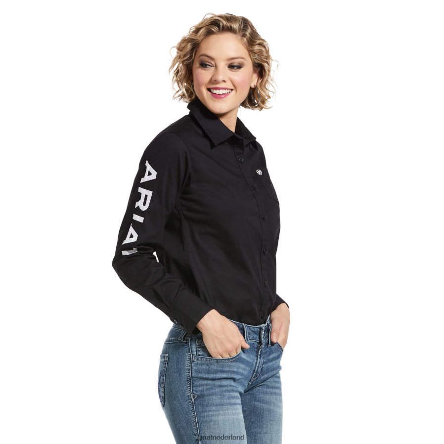zwart team kirby stretchshirt Ariat vrouwen topjes PJ26LN2777