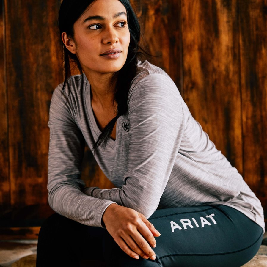 grijs gemêleerd laguna boven Ariat vrouwen topjes PJ26LN3295