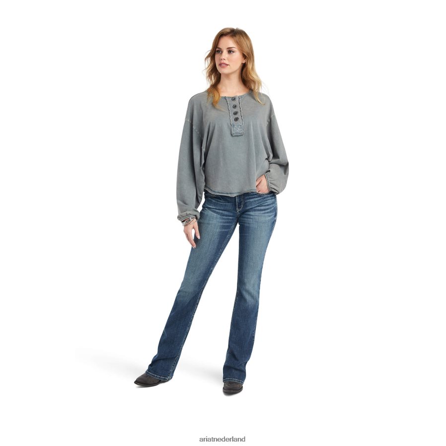 middernacht marine pinon henley-topje Ariat vrouwen topjes PJ26LN3113