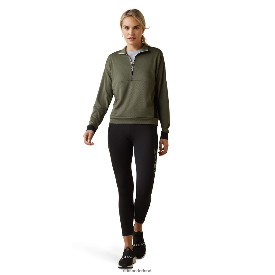kever adem sweatshirt met 1/2 rits Ariat vrouwen topjes PJ26LN3374