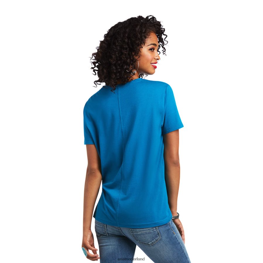 Saksisch blauw element-t-shirt Ariat vrouwen topjes PJ26LN3234