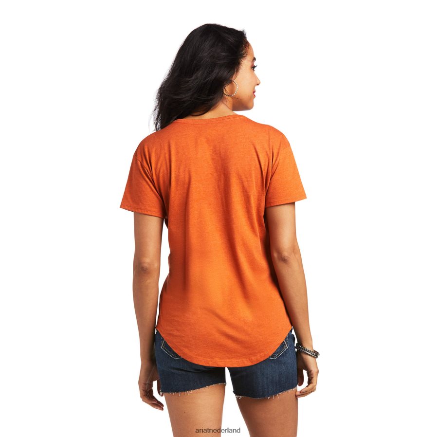 adobe heide t-shirt met woestijnvlag Ariat vrouwen topjes PJ26LN2952