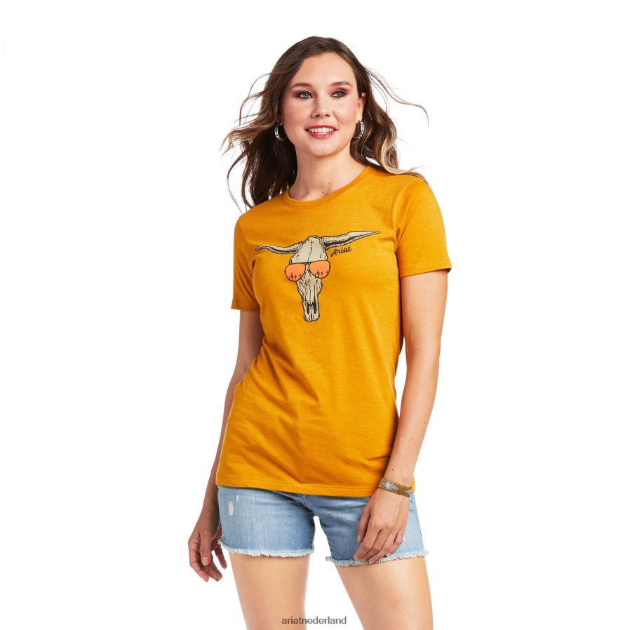 buckhorn heide zonnebril schedel t-shirt Ariat vrouwen topjes PJ26LN2909