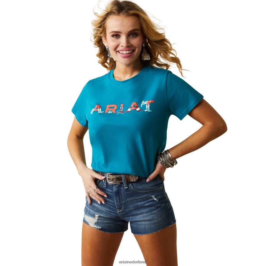 exotische pluim T-shirt met echt Boot Kickin-logo Ariat vrouwen topjes PJ26LN2889