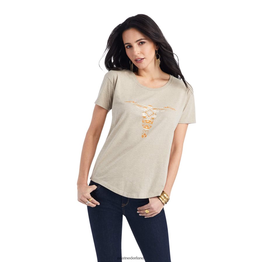 havermout heide deken schedel T-shirt Ariat vrouwen topjes PJ26LN3092