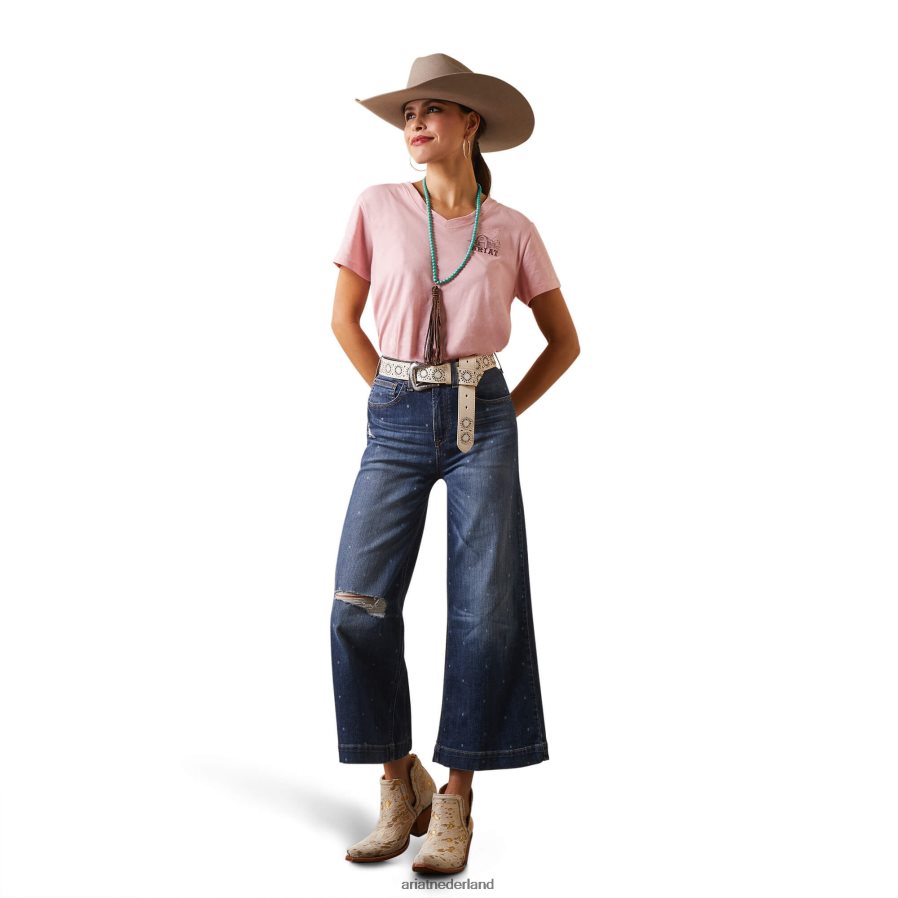 koraal bloost echt Grazin-T-shirt Ariat vrouwen topjes PJ26LN2792