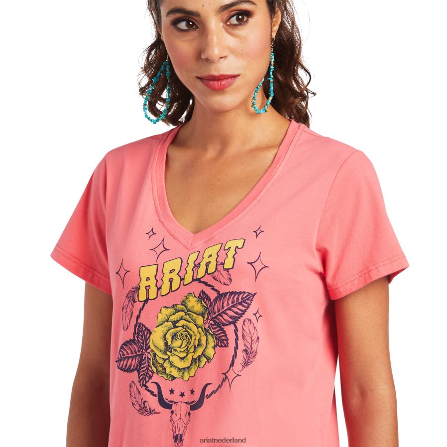 koraal paradijs groen machine-T-shirt Ariat vrouwen topjes PJ26LN3251