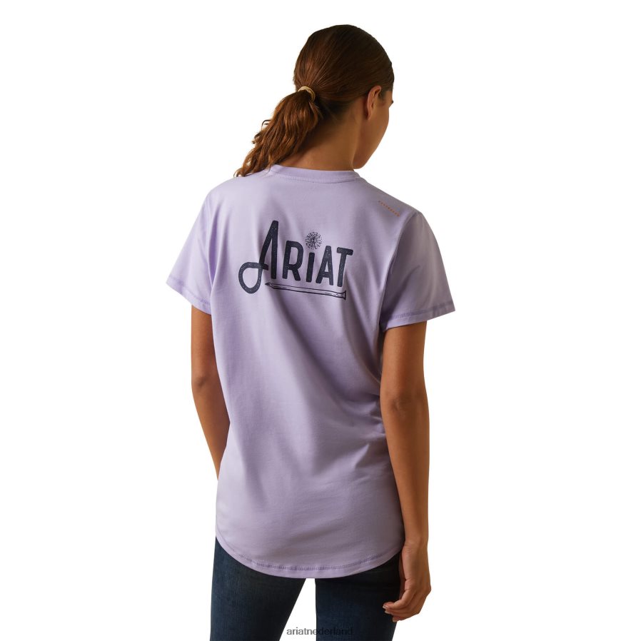 lavendel wapening werkman grafisch t-shirt Ariat vrouwen topjes PJ26LN3125