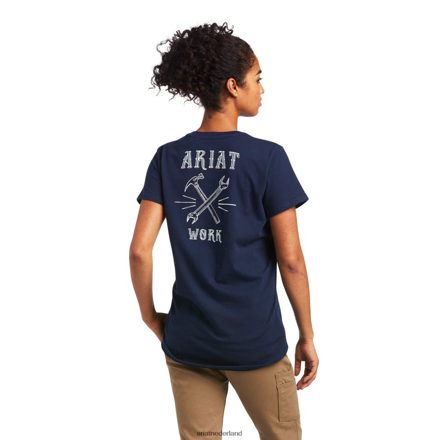 marine eclips wapening katoenen sterke moersleutel grafisch t-shirt Ariat vrouwen topjes PJ26LN2954