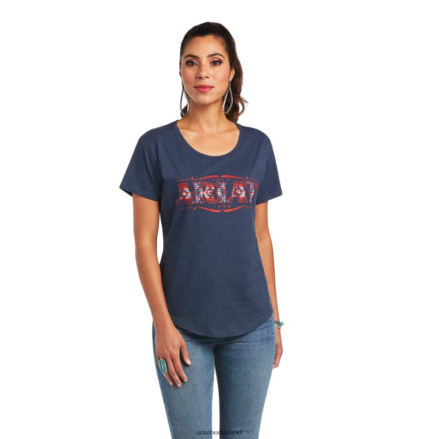 marine heide Sonora-logo-T-shirt Ariat vrouwen topjes PJ26LN2888