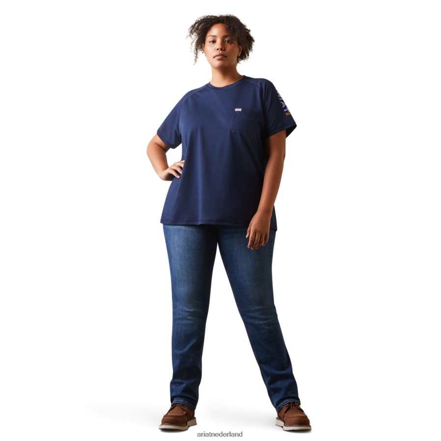 marine/schemering wapening hittevechter t-shirt Ariat vrouwen topjes PJ26LN2971