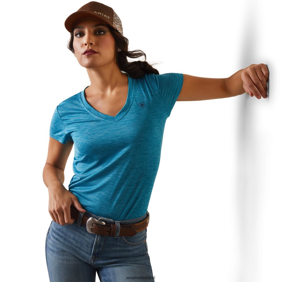 mozaïek blauw Laguna patriot-T-shirt Ariat vrouwen topjes PJ26LN2860