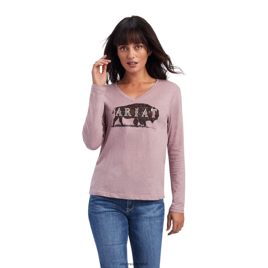 nostalgie steeg relaxed T-shirt met echt borstlogo Ariat vrouwen topjes PJ26LN3190