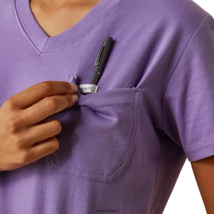 paisley paars sterke katoenen top met v-hals Ariat vrouwen topjes PJ26LN2877