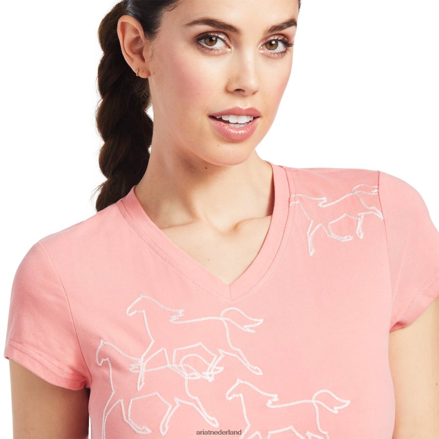 perzik bloesem draflijn t-shirt Ariat vrouwen topjes PJ26LN3117