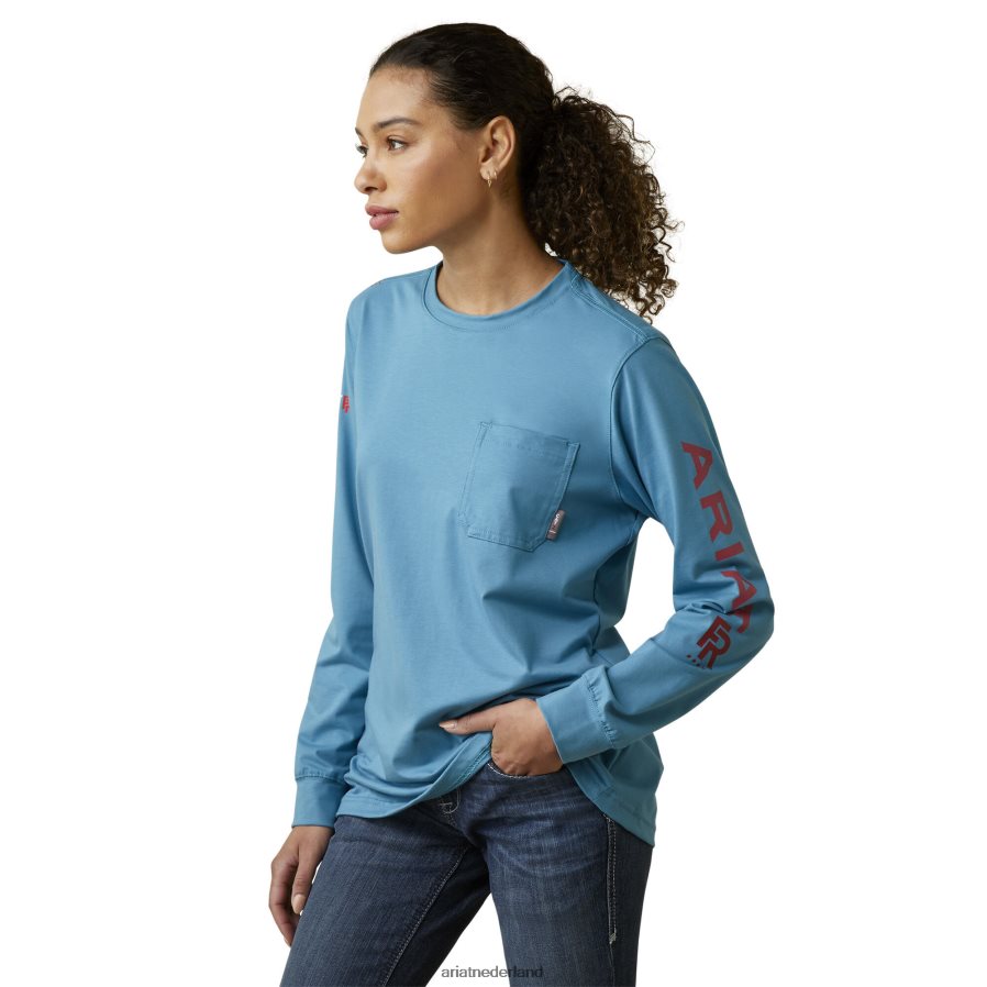 ridderspoor fr-stretch-logo-t-shirt Ariat vrouwen topjes PJ26LN3050