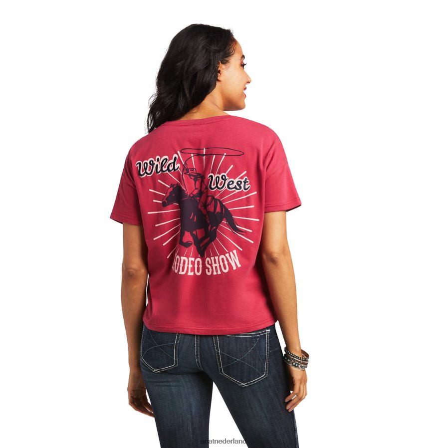 rode knop rodeoshow T-shirt Ariat vrouwen topjes PJ26LN2969