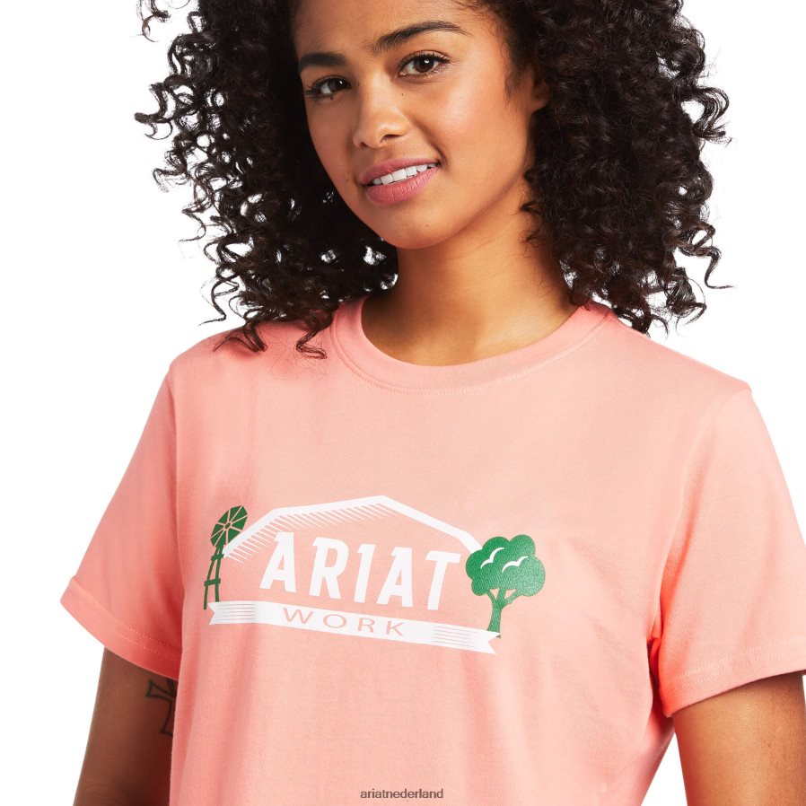 zomer meloen sterk katoenen grafisch T-shirt met boerderijmotief Ariat vrouwen topjes PJ26LN3031
