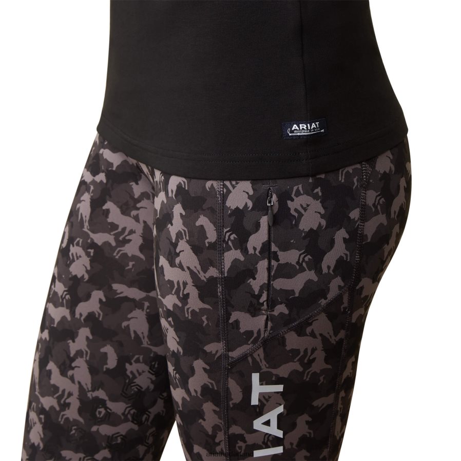 zwart T-shirt met verticaal logo Ariat vrouwen topjes PJ26LN2848