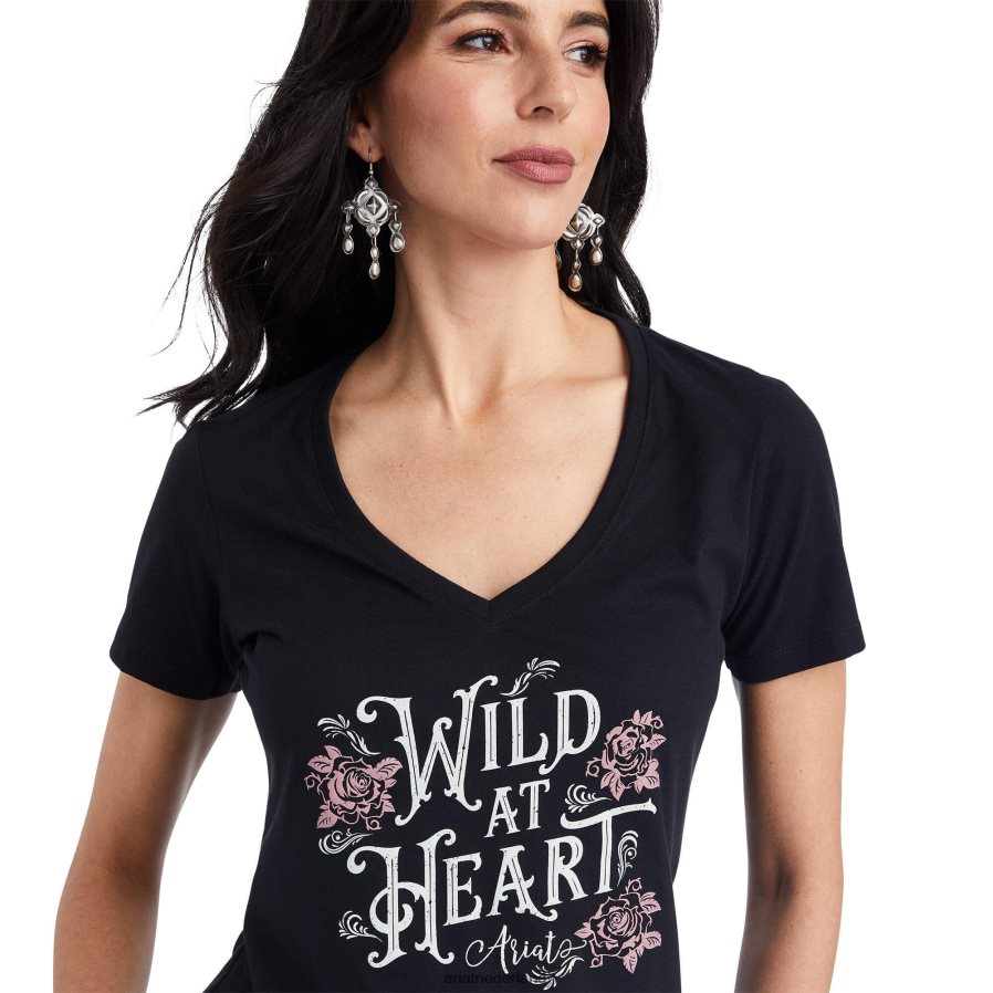 zwarte heide wild hart T-shirt Ariat vrouwen topjes PJ26LN2816