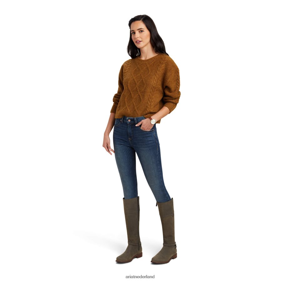 kastanje winterkwart trui Ariat vrouwen topjes PJ26LN3361